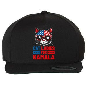 Cat Ladies For Kamala Funny Cat 2024 President Kamala Harris Premium Wool Snapback Cap