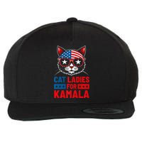 Cat Ladies For Kamala Funny Cat 2024 President Kamala Harris Premium Wool Snapback Cap