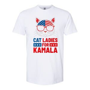 Cat Ladies For Kamala Funny Cat 2024 President Kamala Harris Premium Softstyle CVC T-Shirt