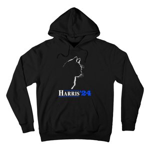 Cat Ladies For Kamala Funny Cat 2024 President Kamala Harris Hoodie