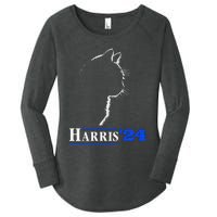 Cat Ladies For Kamala Funny Cat 2024 President Kamala Harris Women's Perfect Tri Tunic Long Sleeve Shirt