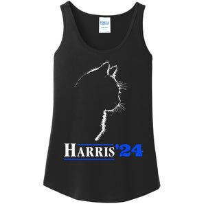 Cat Ladies For Kamala Funny Cat 2024 President Kamala Harris Ladies Essential Tank