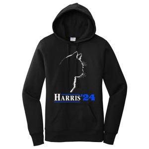 Cat Ladies For Kamala Funny Cat 2024 President Kamala Harris Women's Pullover Hoodie