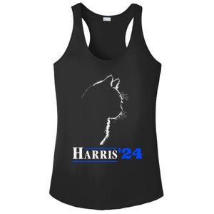 Cat Ladies For Kamala Funny Cat 2024 President Kamala Harris Ladies PosiCharge Competitor Racerback Tank