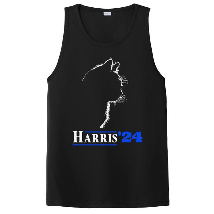 Cat Ladies For Kamala Funny Cat 2024 President Kamala Harris PosiCharge Competitor Tank