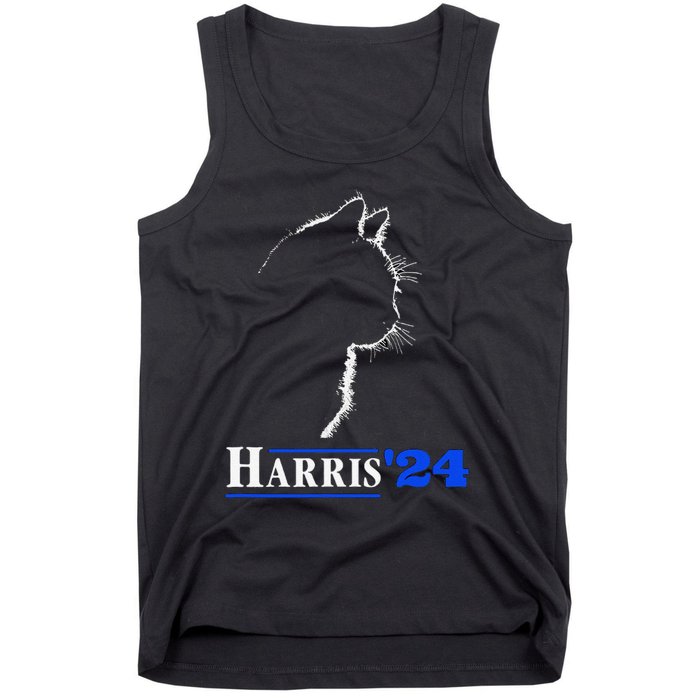 Cat Ladies For Kamala Funny Cat 2024 President Kamala Harris Tank Top