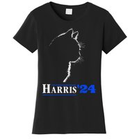 Cat Ladies For Kamala Funny Cat 2024 President Kamala Harris Women's T-Shirt