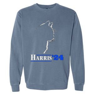 Cat Ladies For Kamala Funny Cat 2024 President Kamala Harris Garment-Dyed Sweatshirt