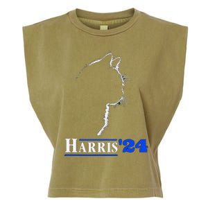 Cat Ladies For Kamala Funny Cat 2024 President Kamala Harris Garment-Dyed Women's Muscle Tee