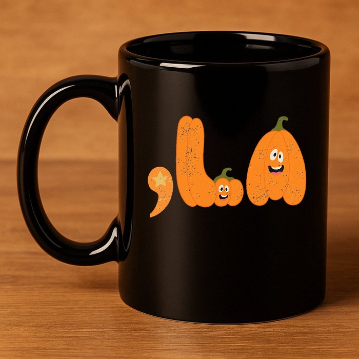 Comma La Funny Kamala Pumpkins Halloween 11oz C Handle Ceramic Mug