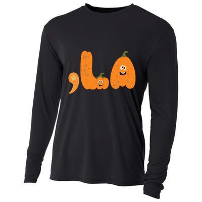 Comma La Funny Kamala Pumpkins Halloween Cooling Performance Long Sleeve Crew