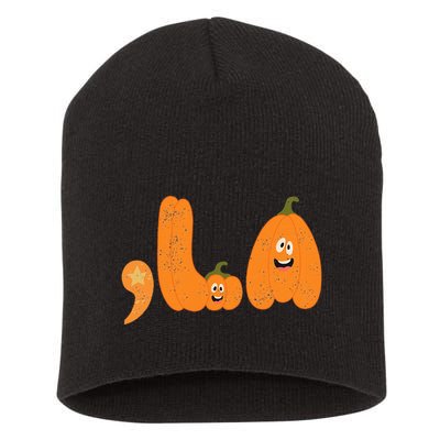 Comma La Funny Kamala Pumpkins Halloween Short Acrylic Beanie