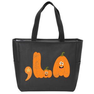 Comma La Funny Kamala Pumpkins Halloween Zip Tote Bag