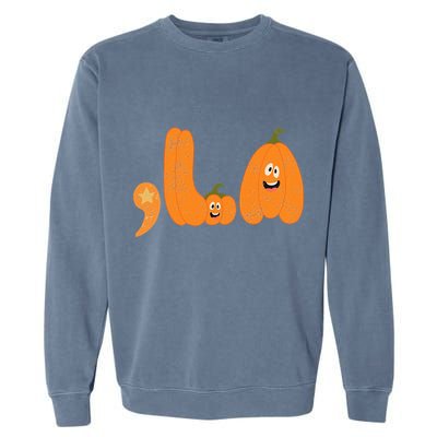 Comma La Funny Kamala Pumpkins Halloween Garment-Dyed Sweatshirt