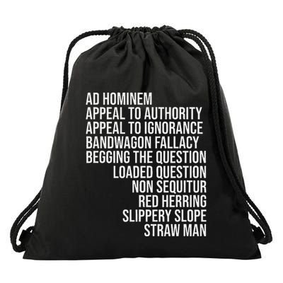 Common Logical Fallacies Critical Debate Squad Drawstring Bag