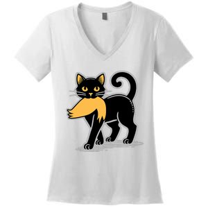 Cat Ladies For Kamala Harris Donald Trump 2024 Sarcastic Women's V-Neck T-Shirt