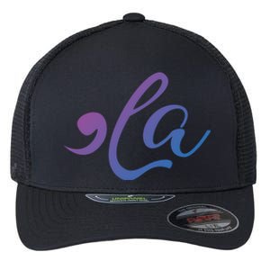 Comma La Funny Kamala Harris For President 2024 Gift Flexfit Unipanel Trucker Cap