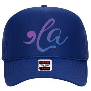 Comma La Funny Kamala Harris For President 2024 Gift High Crown Mesh Back Trucker Hat