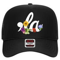 Comma La Floral Kamala Harris President 2024 Coma La Flowers High Crown Mesh Back Trucker Hat