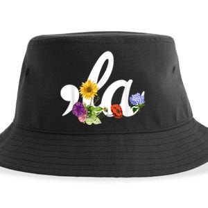 Comma La Floral Kamala Harris President 2024 Coma La Flowers Sustainable Bucket Hat