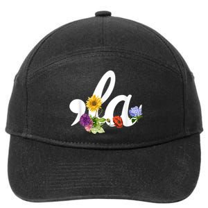 Comma La Floral Kamala Harris President 2024 Coma La Flowers 7-Panel Snapback Hat