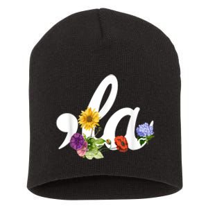 Comma La Floral Kamala Harris President 2024 Coma La Flowers Short Acrylic Beanie