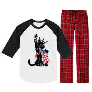 Cat Ladies For Kamala Harris Donald Trump Raglan Sleeve Pajama Set