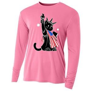 Cat Ladies For Kamala Harris Donald Trump Cooling Performance Long Sleeve Crew