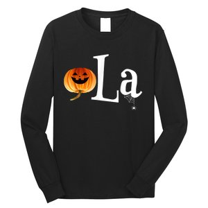 Comma La Funny Kamala Harris Halloween Pumpkin Long Sleeve Shirt