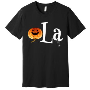 Comma La Funny Kamala Harris Halloween Pumpkin Premium T-Shirt