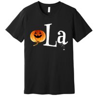 Comma La Funny Kamala Harris Halloween Pumpkin Premium T-Shirt