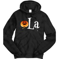 Comma La Funny Kamala Harris Halloween Pumpkin Tie Dye Hoodie