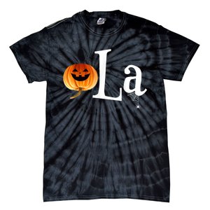 Comma La Funny Kamala Harris Halloween Pumpkin Tie-Dye T-Shirt