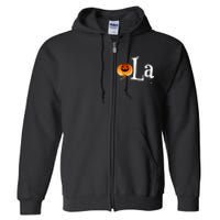 Comma La Funny Kamala Harris Halloween Pumpkin Full Zip Hoodie