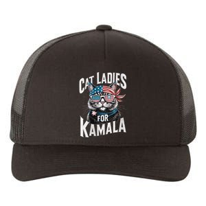 Cat Ladies For Kamala 2024 President Kamala Harris Yupoong Adult 5-Panel Trucker Hat