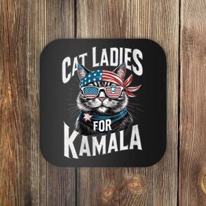 Cat Ladies For Kamala 2024 President Kamala Harris Coaster