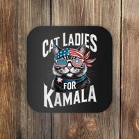 Cat Ladies For Kamala 2024 President Kamala Harris Coaster