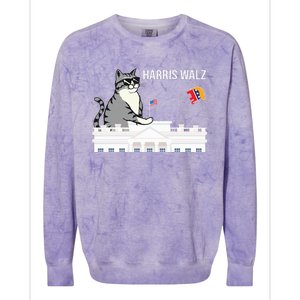 Cat Ladies For Kamala Harris Colorblast Crewneck Sweatshirt