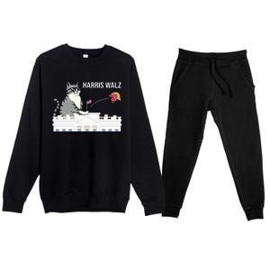 Cat Ladies For Kamala Harris Premium Crewneck Sweatsuit Set