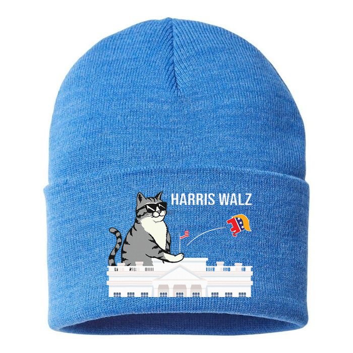 Cat Ladies For Kamala Harris Sustainable Knit Beanie