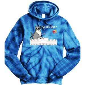 Cat Ladies For Kamala Harris Tie Dye Hoodie