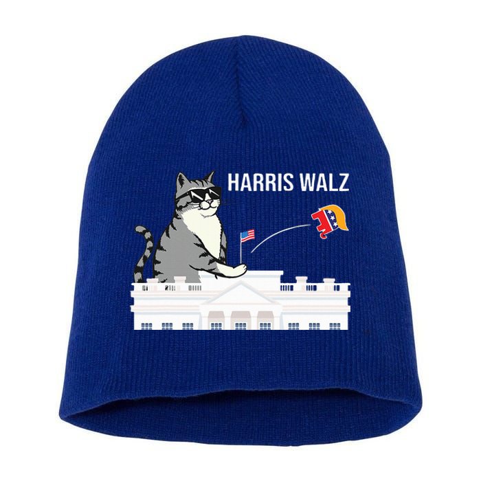 Cat Ladies For Kamala Harris Short Acrylic Beanie