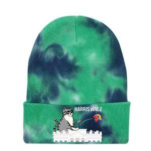 Cat Ladies For Kamala Harris Tie Dye 12in Knit Beanie