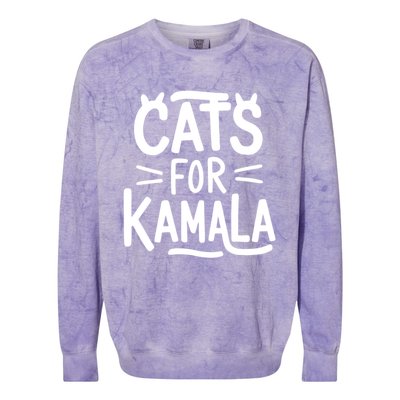 Cat Ladies For Kamala Cat Typography Alphabet Cute Simple Meaningful Gift Colorblast Crewneck Sweatshirt