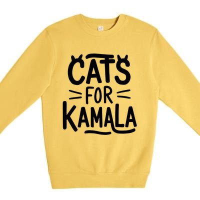 Cat Ladies For Kamala Cat Typography Alphabet Cute Simple Meaningful Gift Premium Crewneck Sweatshirt