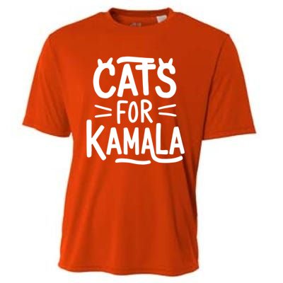 Cat Ladies For Kamala Cat Typography Alphabet Cute Simple Meaningful Gift Cooling Performance Crew T-Shirt