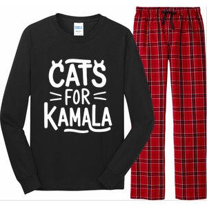 Cat Ladies For Kamala Cat Typography Alphabet Cute Simple Meaningful Gift Long Sleeve Pajama Set