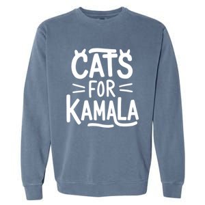 Cat Ladies For Kamala Cat Typography Alphabet Cute Simple Meaningful Gift Garment-Dyed Sweatshirt