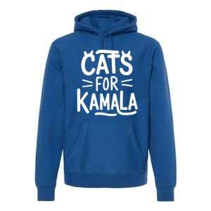 Cat Ladies For Kamala Cat Typography Alphabet Cute Simple Meaningful Gift Premium Hoodie