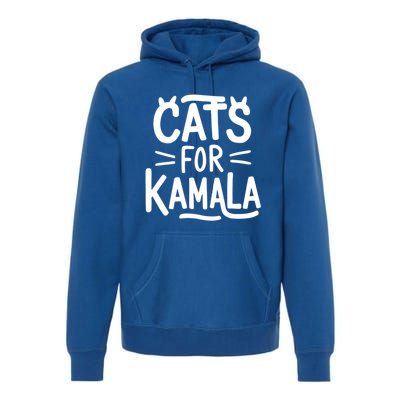 Cat Ladies For Kamala Cat Typography Alphabet Cute Simple Meaningful Gift Premium Hoodie